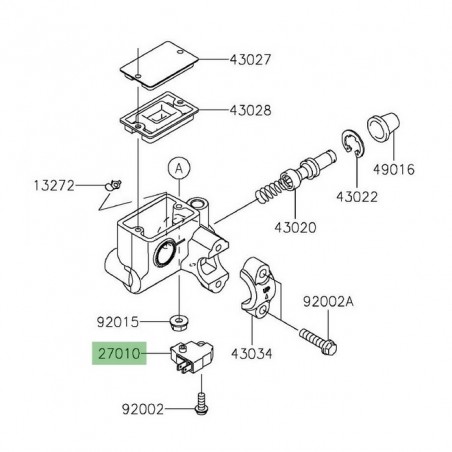 Contacteur de frein avant d'origine Kawasaki 270100873 | Moto Shop 35