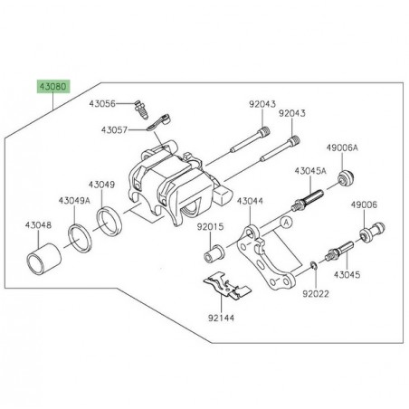 Étrier de frein avant Kawasaki Z125 (2019-2024) | Réf. 43080015425S