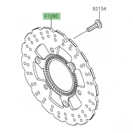 Disque de frein arrière Kawasaki Z125 (2019-2024) | Réf. 41080060111H