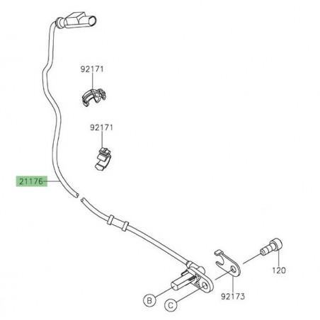 Câble ABS arrière Kawasaki Z125 (2019-2021) | Réf. 211760761