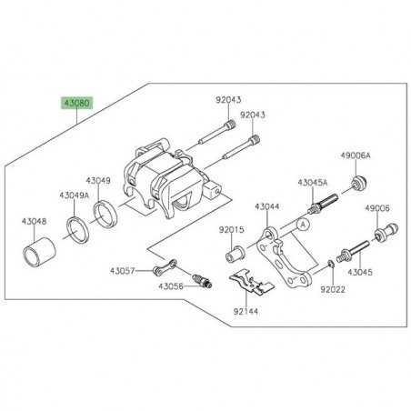 Étrier de frein arrière Kawasaki Z125 (2019-2024) | Réf. 43080015525S