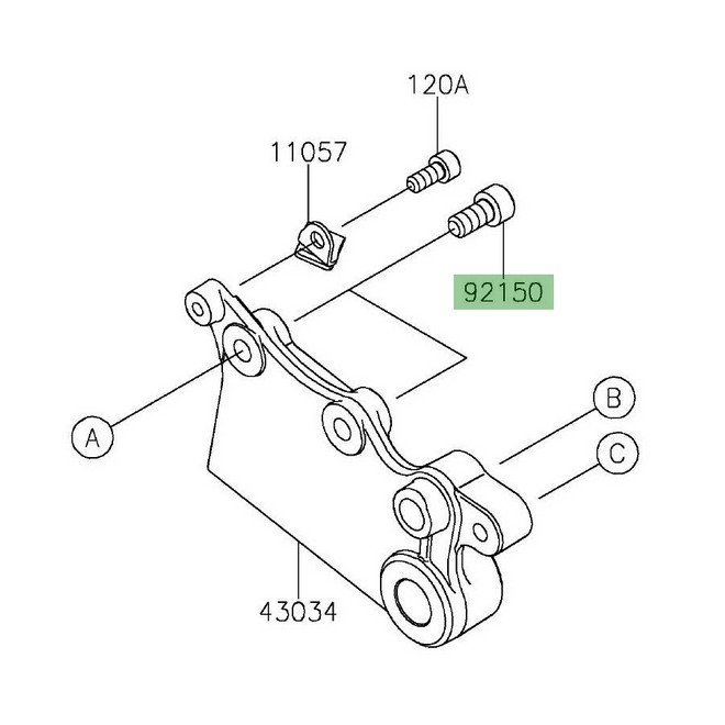 Vis de fixation M8x16 Kawasaki 921501840 | Moto Shop 35