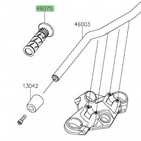 Poignée caoutchouc gauche Kawasaki 460750007 | Moto Shop 35
