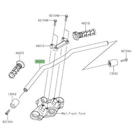 Guidon d'origine Kawasaki Z125 (2019-2024) | Réf. 460030742