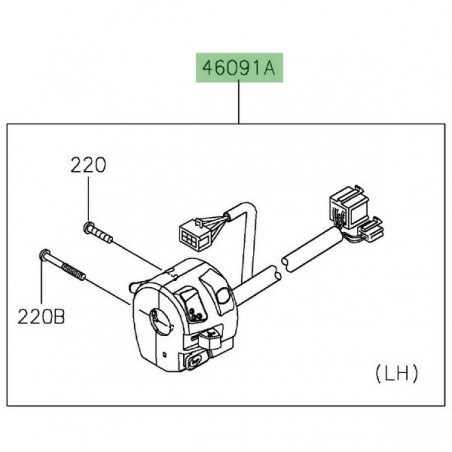 Commodo gauche Kawasaki Z125 (2019-2024) | Réf. 460910405