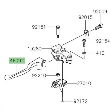 Levier d'embrayage Kawasaki 460920573 | Moto Shop 35