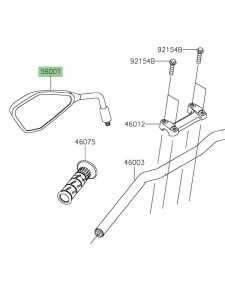 Rétroviseur gauche d'origine Kawasaki Z125 (2019-2024) | Réf. 560010243