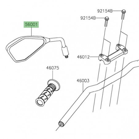 Rétroviseur gauche d'origine Kawasaki Z125 (2019-2024) | Réf. 560010243