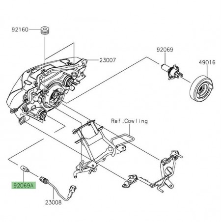 Veilleuse (12V/5W) optique avant Kawasaki Z125 (2019-2024) | Réf. 920690081