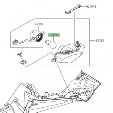 Ampoule feu arrière d'origine Kawasaki Z125 (2019-2024) | Réf. 920691084