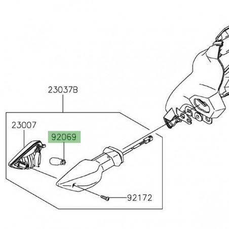 Ampoule (12V-10W) clignotants avant Kawasaki Z125 (2019-2024) | Réf. 920690090