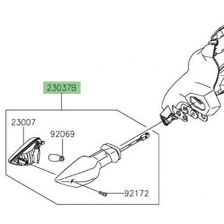 Clignotant avant gauche Kawasaki Z125 (2019-2024) | Réf. 230370545