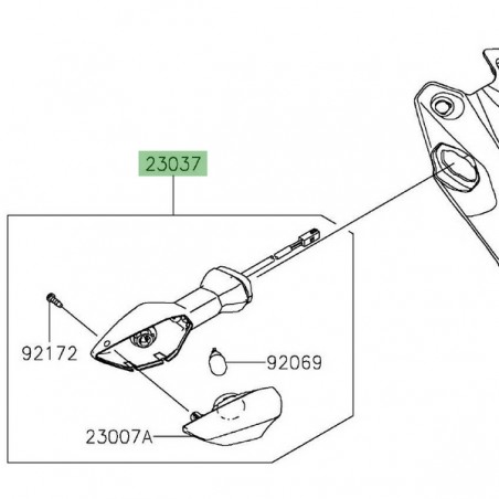 Clignotant arrière gauche Kawasaki Z125 (2019-2024) | Réf. 230370531