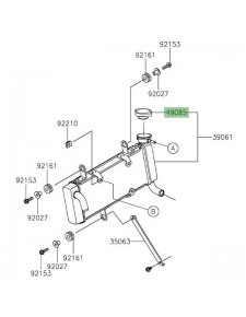 Bouchon de radiateur d'origine Kawasaki Z125 (2019 et +) | Réf. 490850014