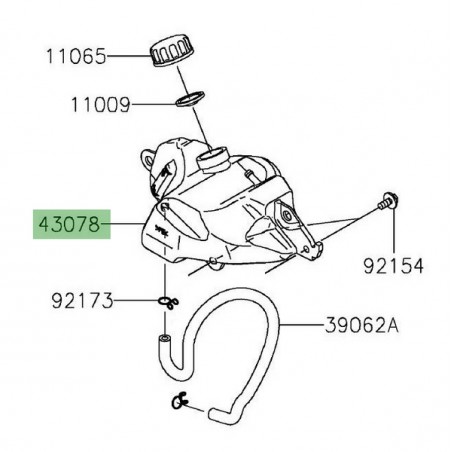 Vase d'expansion d'origine Kawasaki Z125 (2019-2024) | Réf. 430780570