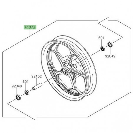 Jante avant d'origine Kawasaki Z125 (2019-2024) | Réf. 410730770QT