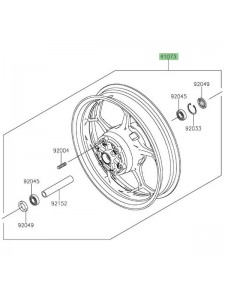 Jante arrière d'origine Kawasaki Z125 (2019-2024) | Réf. 410730771QT