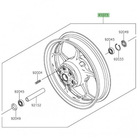 Jante arrière d'origine Kawasaki Z125 (2019-2024) | Réf. 410730771QT