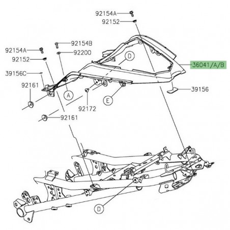 Coque arrière peinte Kawasaki Z400 (2019 et +) | Moto Shop 35