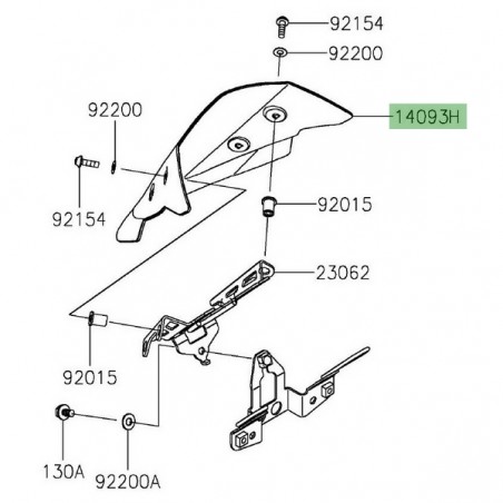 Saute vent d'origine Kawasaki Z400 (2019-2023) | Réf. 140930743