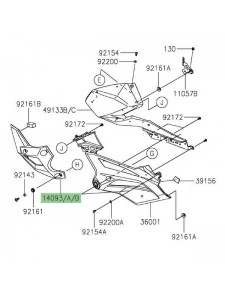 Écope de radiateur gauche peinte Kawasaki Z400 (2019-2023) | Moto Shop 35