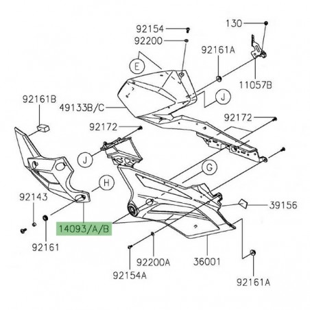 Écope de radiateur gauche peinte Kawasaki Z400 (2019-2023) | Moto Shop 35
