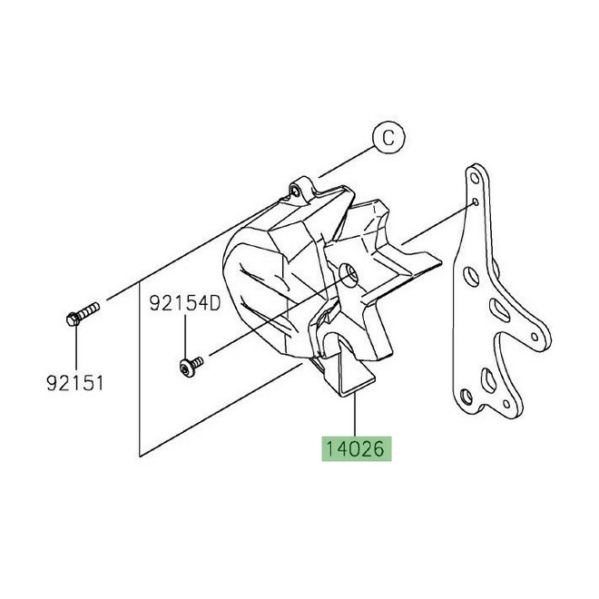 Carter pignon sortie de boîte Kawasaki Z400 (2019 et +) | Réf. 140260141
