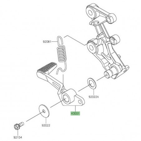 Pédale de frein Kawasaki 430010756 | Moto Shop 35