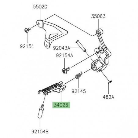 Repose-pieds avant gauche Kawasaki Z400 (2019-2023) | Réf. 340280356