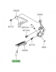 Téton de repose-pied Kawasaki 921542799 | Moto Shop 35