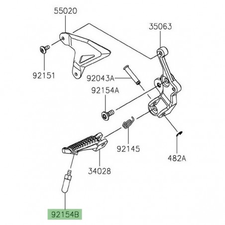 Téton de repose-pied Kawasaki 921542799 | Moto Shop 35