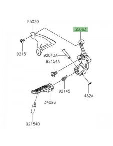 Platine repose-pied avant gauche Kawasaki Z400 (2019-2023) | Réf. 350631407
