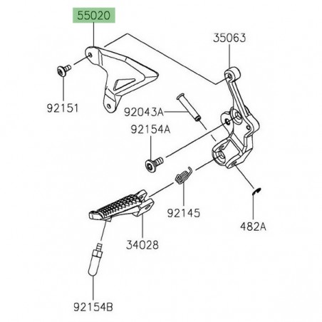 Protection de talon repose-pied avant gauche  Kawasaki Z400 (2019-2023) | Réf. 550202195