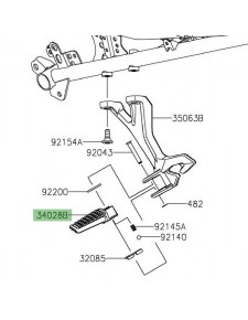 Repose-pieds arrière gauche Kawasaki Z400 (2019-2023) | Réf. 340280366