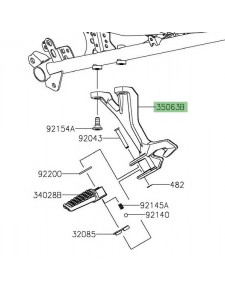 Platine repose-pied arrière gauche Kawasaki Z400 (2019-2023) | Réf. 350631409