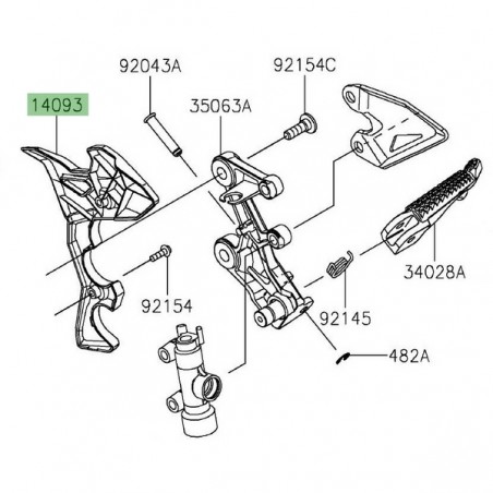 Cache pivot droit Kawasaki 140930641 | Moto Shop 35
