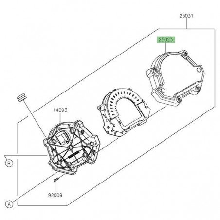 Dessus de compteur Kawasaki Z400 (2019-2023) | Réf. 250230126