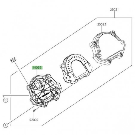 Dessous de compteur Kawasaki Z400 (2019-2023) | Réf. 140930526
