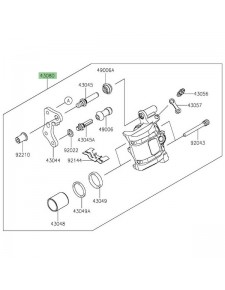 Étrier de frein avant d'origine Kawasaki 430800244DJ | Moto Shop 35