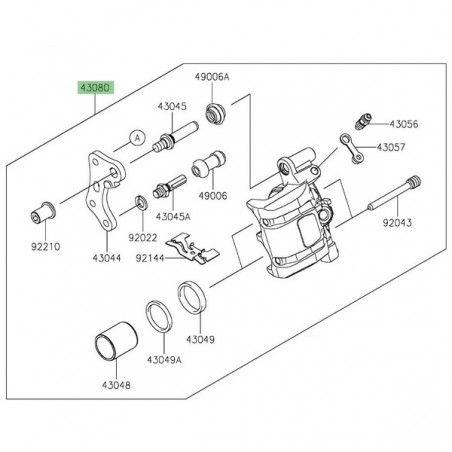 Étrier de frein avant d'origine Kawasaki 430800244DJ | Moto Shop 35