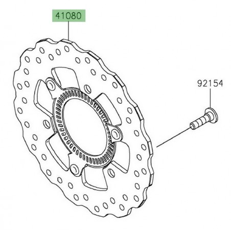 Disque de frein arrière d'origine Kawasaki 41080068611H | Moto Shop 35