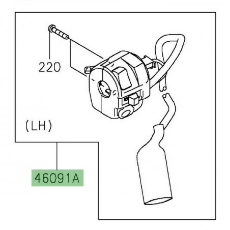 Commodo gauche Kawasaki Z400 (2019-2023) | Réf. 460910433