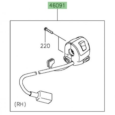 Commodo droit Kawasaki Z400 (2019-2023) | Réf. 460910432