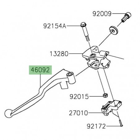 Levier d'embrayage d'origine Kawasaki 460920562 | Moto Shop 35