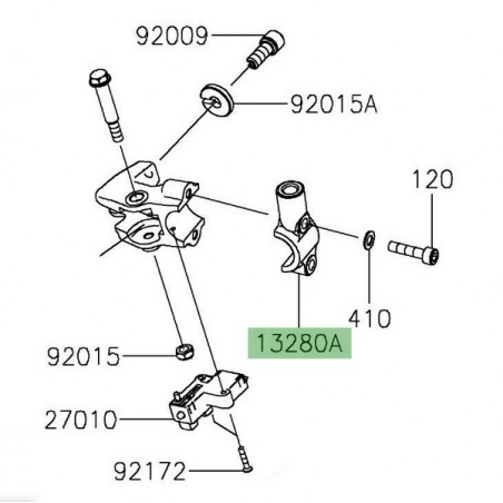Support rétroviseur gauche Kawasaki Z400 (2019-2023) | Réf. 132800930