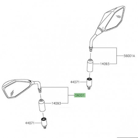 Rétroviseur gauche Kawasaki Z400 (2019-2023) | Réf. 560010395