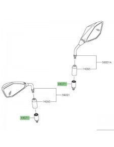 Silentbloc de rétroviseur Kawasaki Z400 (2019 et +) | Réf. 440711372