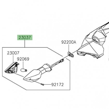 Clignotant avant gauche Kawasaki Z400 (2019-2023) | Réf. 230370539