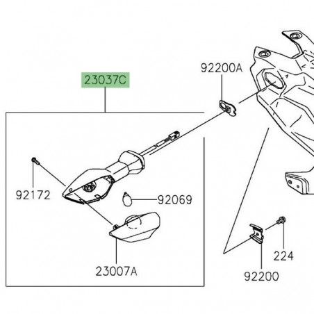 Clignotant arrière gauche Kawasaki Z400 (2019-2023) | Réf. 230370538
