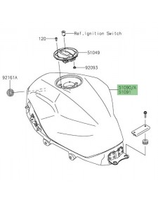 Réservoir d'essence peint Kawasaki Z400 (2019-2023) | Moto Shop 35